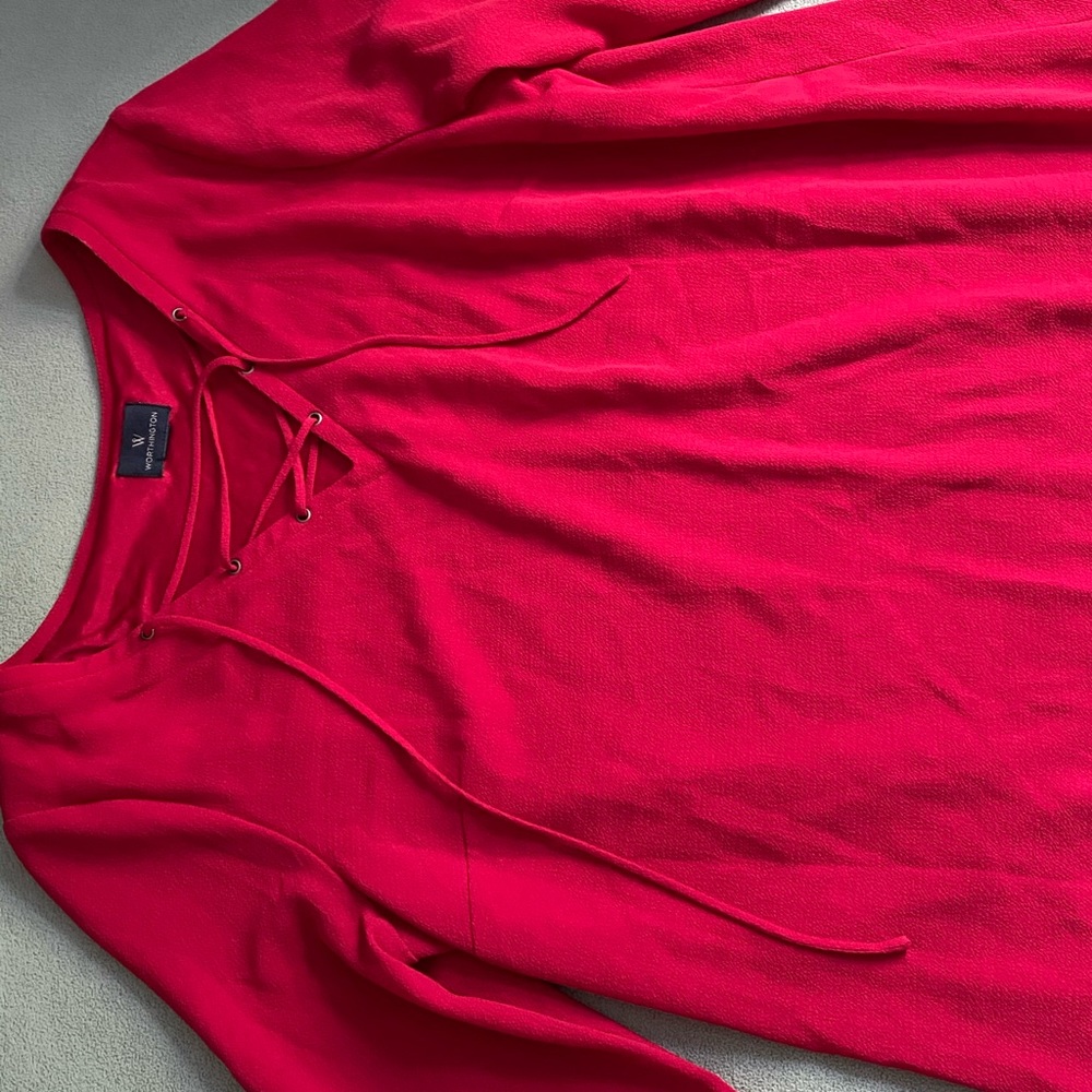 Red Tunic Drawstring Dress - Picture 2 of 2